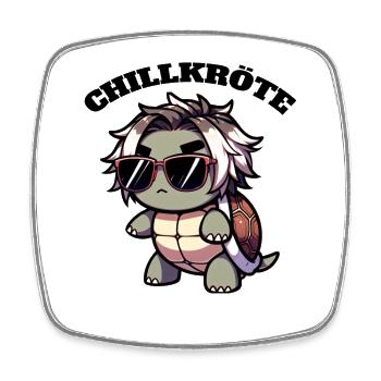 Chill Toad Turtle - Square fridge magnet - white - Front
