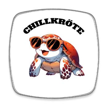 Chill Toad Turtle - Square fridge magnet - white - Front