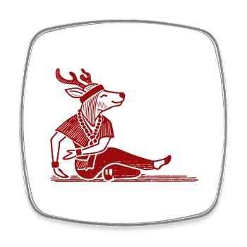 Yoga Reindeer Funny Christmas Design - Square fridge magnet - white - Front
