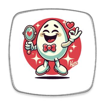 Erfahrung von Selbstliebe, ein fröhliches Ei - Viereckiger Kühlschrankmagnet - Weiß - Vorne