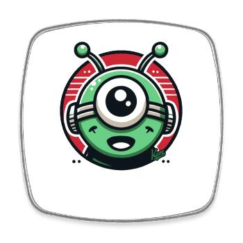 Freundlicher Alien-Cyclops - Viereckiger Kühlschrankmagnet - Weiß - Vorne