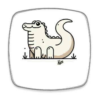 Drôle d’ami crocodile - Magnet carré - blanc - Devant