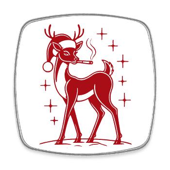 Rentier Mama Weihnachtlicher Charme - Viereckiger Kühlschrankmagnet - Weiß - Vorne