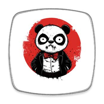 Panda déçu en colère en smoking - Magnet carré - blanc - Devant