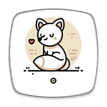Der freundliche Liebe Fuchs mit Herz - Viereckiger Kühlschrankmagnet - Weiß - Vorne