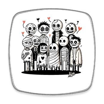 Loving zombie family with love - Square fridge magnet - white - Front