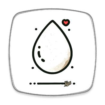 Ein Tropfen Milch mit Liebe und Herz - Viereckiger Kühlschrankmagnet - Weiß - Vorne