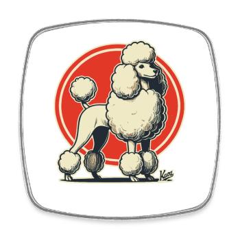 Caniche rétro majestueux - Magnet carré - blanc - Devant