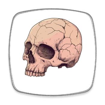 Pink Pink Skull - Square fridge magnet - white - Front