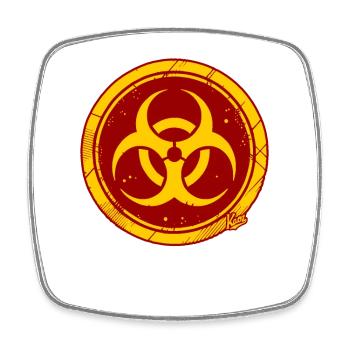 Danger sign in red and yellow - Square fridge magnet - white - Front