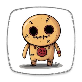 Voodoo Gingerbread Doll - Square fridge magnet - white - Front