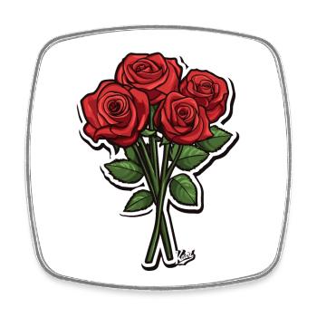 A bouquet of roses - Square fridge magnet - white - Front
