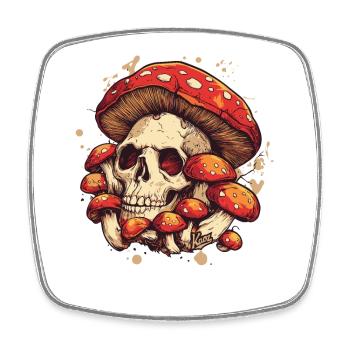 Champignon Totenopf - Magnet carré - blanc - Devant