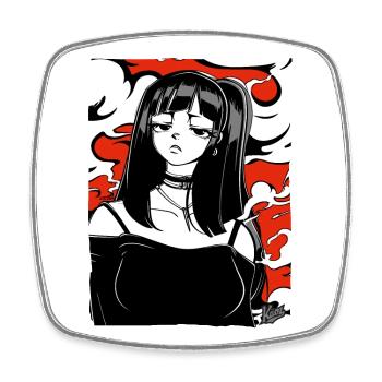 Meine Cartoon Freundin - Viereckiger Kühlschrankmagnet - Weiß - Vorne