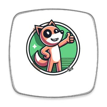 Renard de la nature joyeux avec le pouce levé - Magnet carré - blanc - Devant