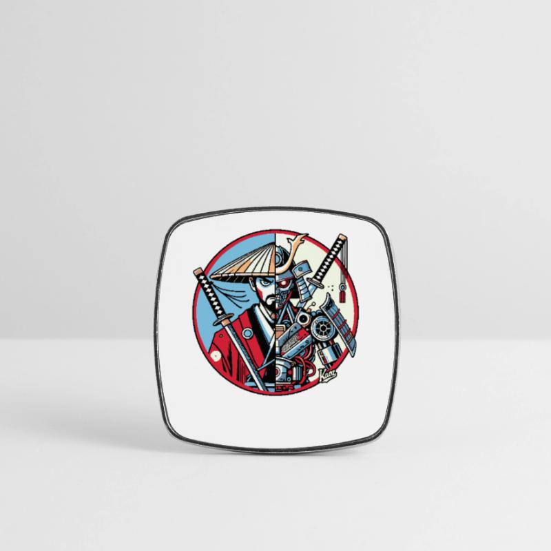 Samurai-Ronin oder Mecha-Shogun Viereckiger Kühlschrankmagnet