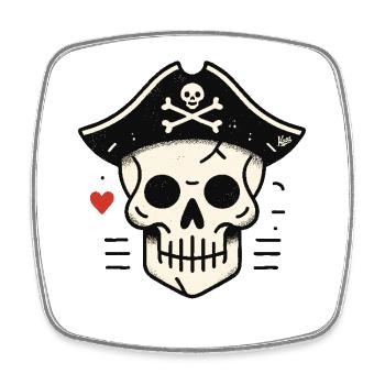 Crâne de pirate Crâne - Magnet carré - blanc - Devant