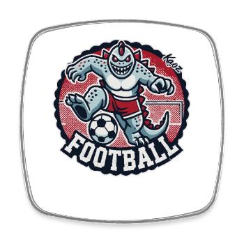 Kaiju Fußball-Monster - Viereckiger Kühlschrankmagnet - Weiß - Vorne