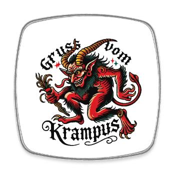 Greetings from the Krampus Mystic St. Nicholas Companion - Square fridge magnet - white - Front
