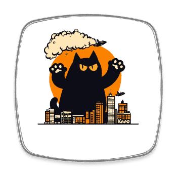 L’attaque du chat monstre - Magnet carré - blanc - Devant