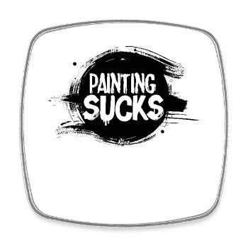 Painting is stupid - Square fridge magnet - white - Front