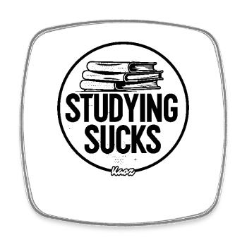 Learning is stupid - Square fridge magnet - white - Front