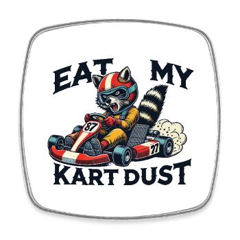 Kart Staub Fressen Go-Kart Retro Stil lustig - Viereckiger Kühlschrankmagnet - Weiß - Vorne