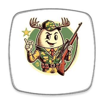 Jäger-Ei mit Hirschgeweih - Viereckiger Kühlschrankmagnet - Weiß - Vorne