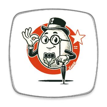 Das elegante Gentleman-Ei - Viereckiger Kühlschrankmagnet - Weiß - Vorne