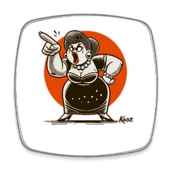 Big Mama scolds you - Square fridge magnet - white - Front