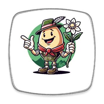 German Alps Egg - Square fridge magnet - white - Front