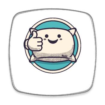 Pouce levé – Oreiller Sleep Well - Magnet carré - blanc - Devant