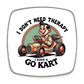 Rennfahrer Go-Kart Abenteuer Stil - Viereckiger Kühlschrankmagnet - Weiß - Vorne