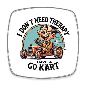 Go-Kart Adventure: Life in the Fast Lane - Square fridge magnet - white - Front