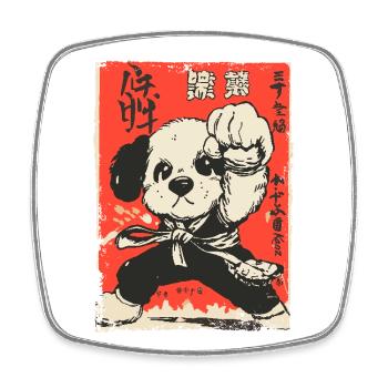 Asiatischer Kampfsport Dojo-Hund - Viereckiger Kühlschrankmagnet - Weiß - Vorne