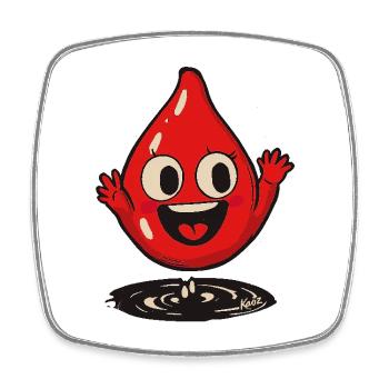 Rouge Drôle Happy Drop - Magnet carré - blanc - Devant
