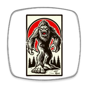 Angry Nature Bigfoot - Square fridge magnet - white - Front