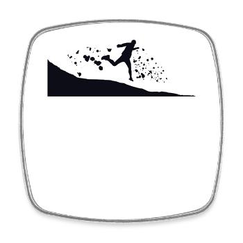 Trail Runner Cross Trail Mountain Runner - Square fridge magnet - white - Front