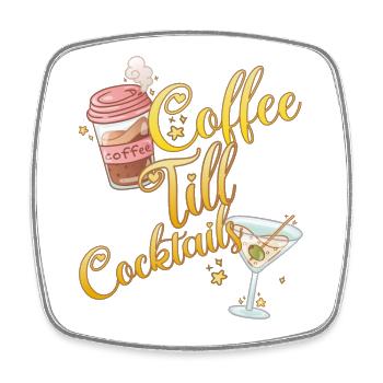 Kaffee Bis Cocktails Kaffeefan - Viereckiger Kühlschrankmagnet - Weiß - Vorne