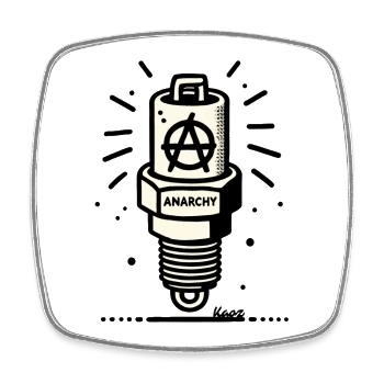 Anarchie Zündkerze - Viereckiger Kühlschrankmagnet - Weiß - Vorne