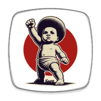 Baby in freedom pose - Square fridge magnet - white - Front
