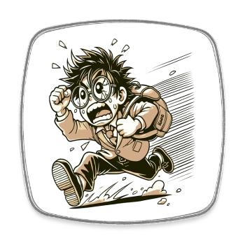 Japanese nerdy angry otaku - Square fridge magnet - white - Front