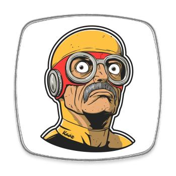 Vieux super-héros - Magnet carré - blanc - Devant