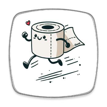 Quick Emergency Toilet Paper - Square fridge magnet - white - Front