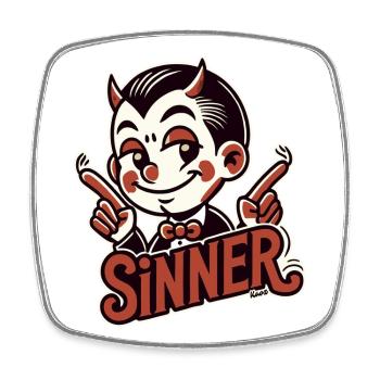 Little Devil – Proud Sinner - Square fridge magnet - white - Front