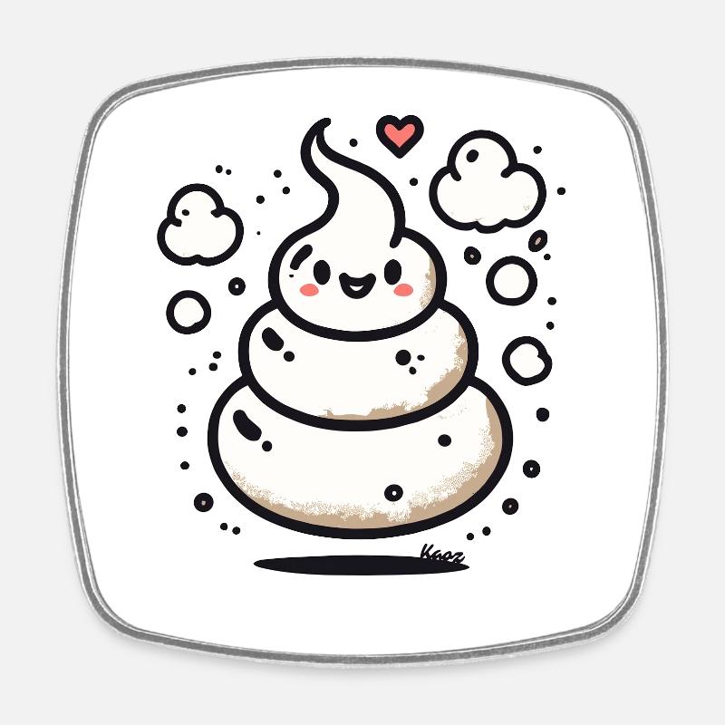 Le petit caca fantôme est mignon et drôle - Magnet carré - blanc