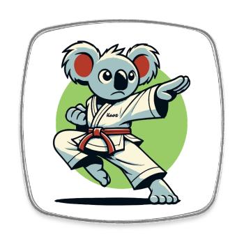 Karate Koala – Kung Fu Fighter - Square fridge magnet - white - Front