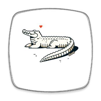 Cool Alligator – Casual and stylish - Square fridge magnet - white - Front
