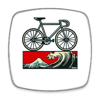 Japanisches Kanagawa Keirin Stahlbike Rennrad - Viereckiger Kühlschrankmagnet - Weiß - Vorne
