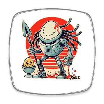 Créature extraterrestre : Défenseur de l’œuf du petit-déjeuner - Magnet carré - blanc - Devant